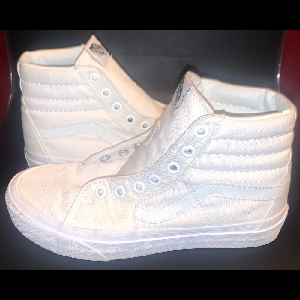 White night top vans shoes sneakers
